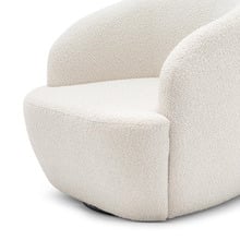 Cream Cuddle Swivel Boucle Armchair